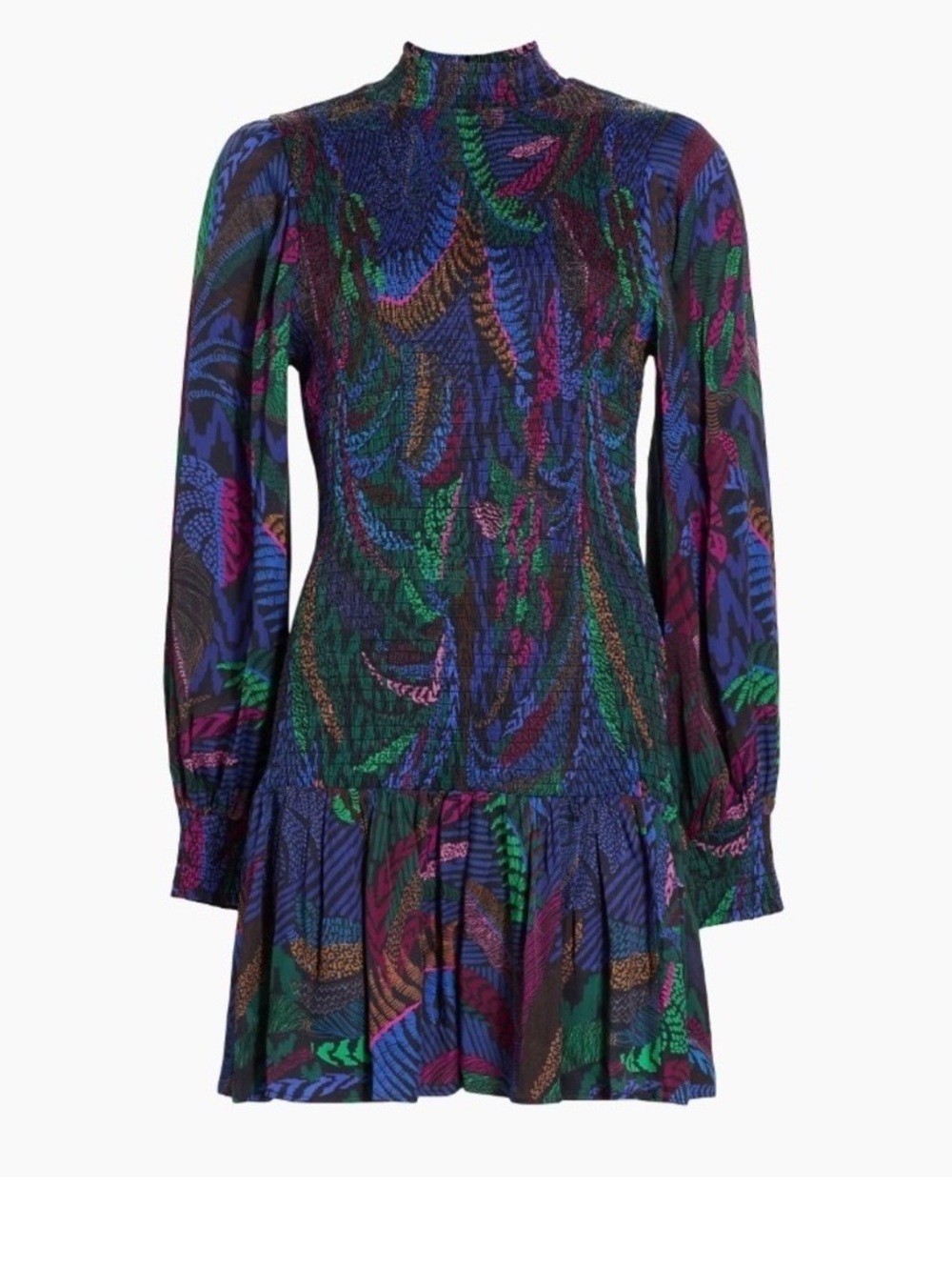 Farm Rio Amazonia Night smocked dress